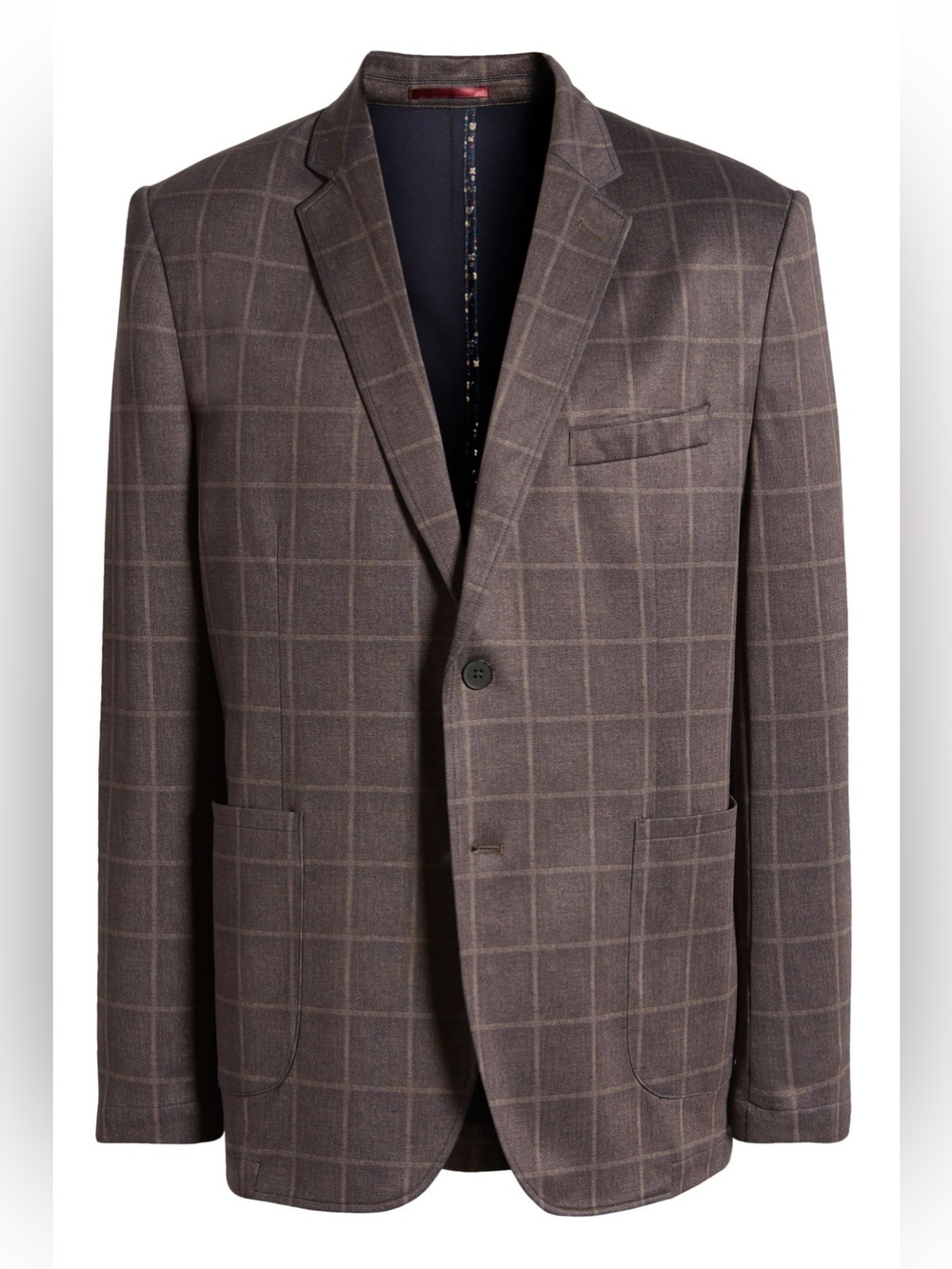 Johnston & Murphy Taupe Windowpane Sport Coat